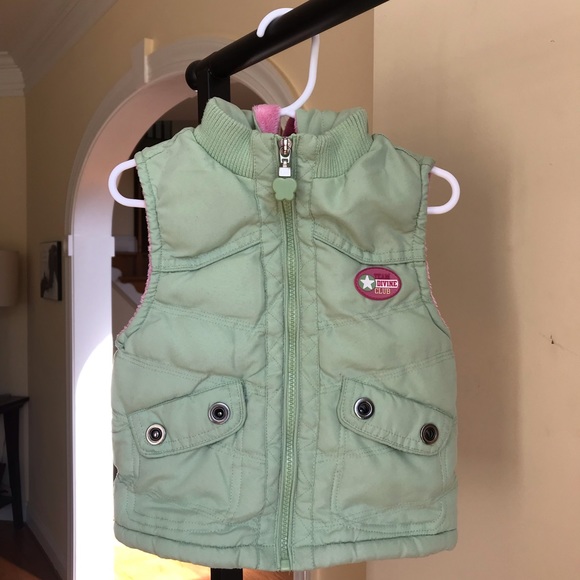 aesthetic girl 2 girl team divine club matcha & baby pink vest coat - Picture 1 of 10